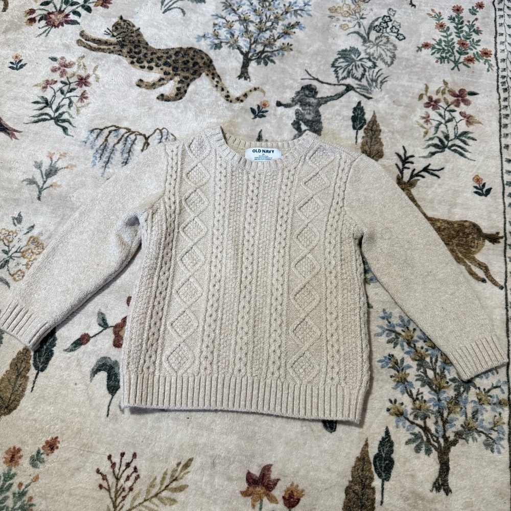 Old Navy Beige Cable Knit Sweater 3T